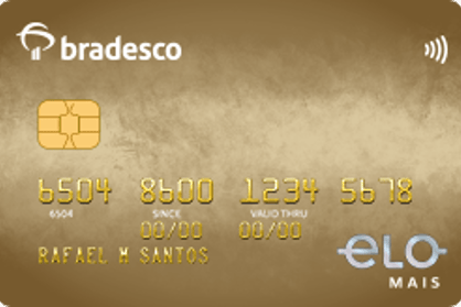 Cartão de crédito Bradesco Elo Mais Internacional Imagem do cartão de crédito Bradesco Elo Mais Internacional
